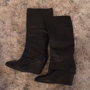 Steve Madden Maryn leather wedge boots